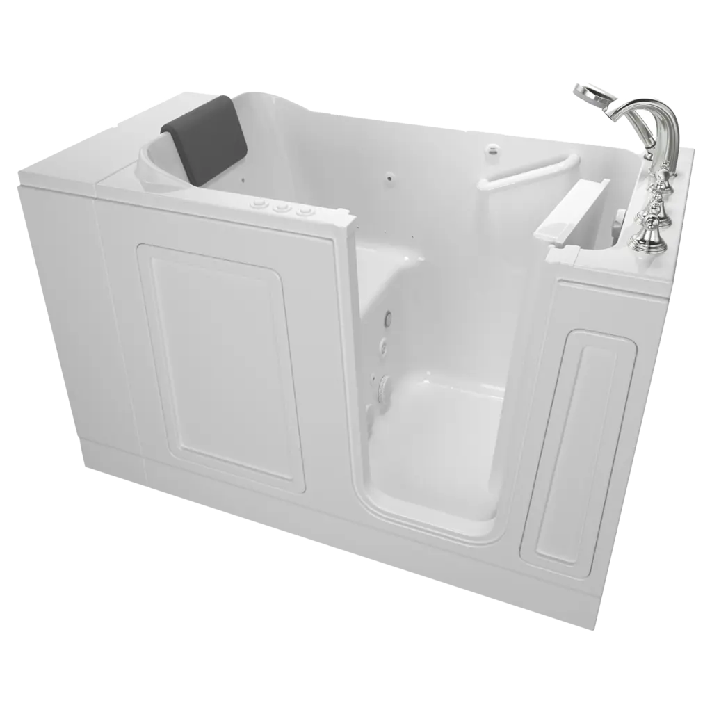 Acrylic Luxury Series 30 x 51-Inch Walk-in Tub With Combination Air Spa and Whirlpool Systems - Right-Hand Drain With Faucet